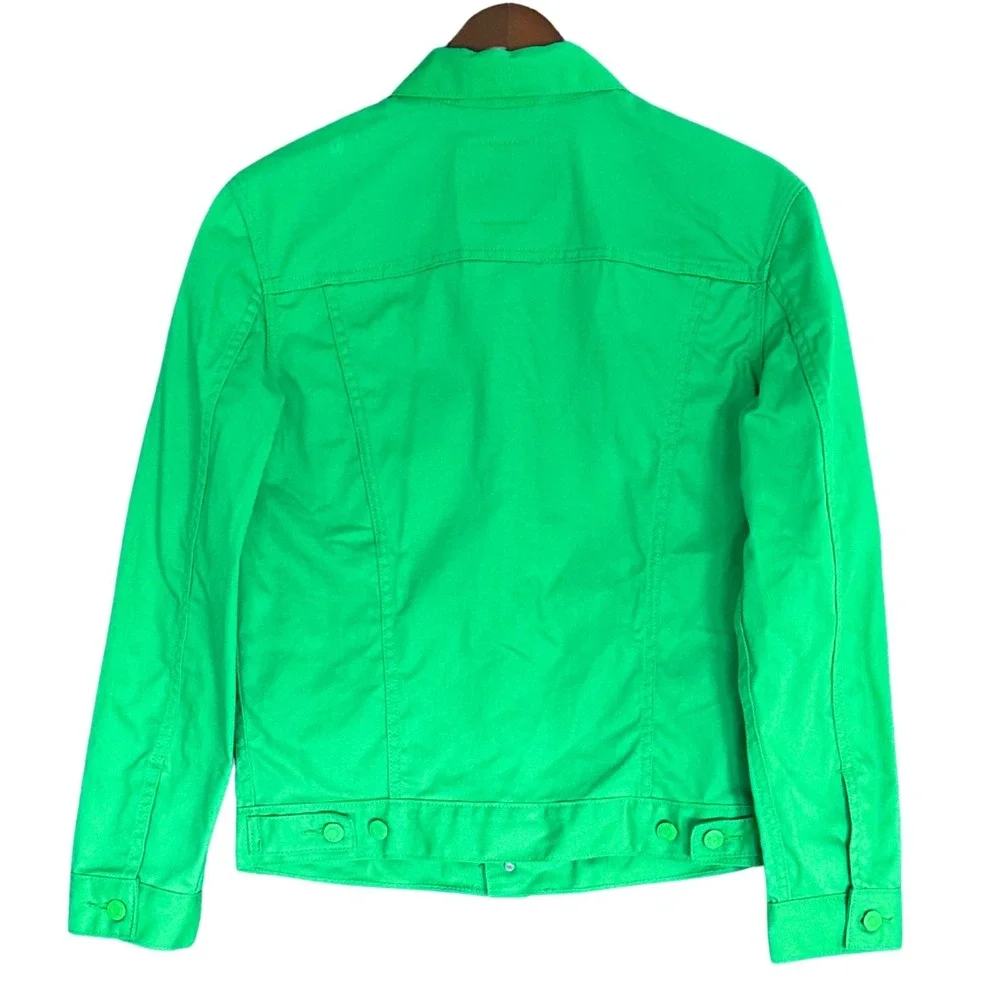 RARE Levis Limited Edition Trucker Jacket Mens M Neon Green Denim